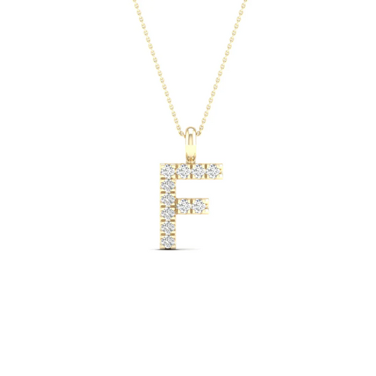 0.05 CTW Lab Grown Diamond F Letter Pendant