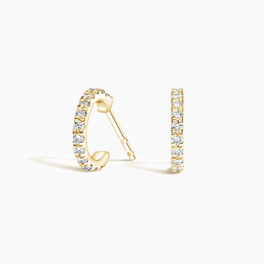 1/5 CTW Pave Lab Grown Diamond Huggie Earrings