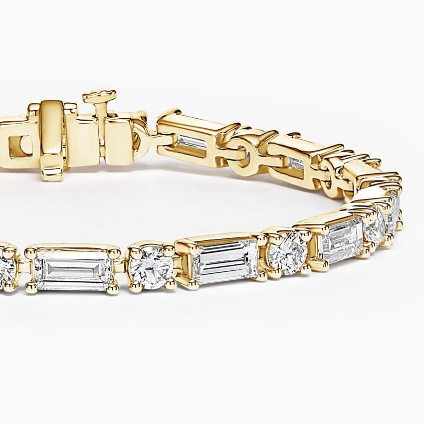 7CTW 7 inch Baguette and Round Lab Grown Diamond Tennis Bracelet