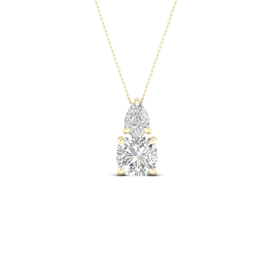 1 CTW Lab Grown Diamond Pear Cushion Cut Pendant