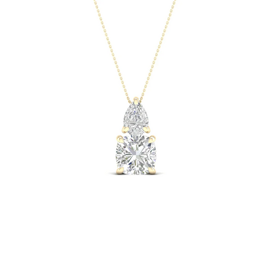 1 CTW Lab Grown Diamond Pear Cushion Cut Pendant