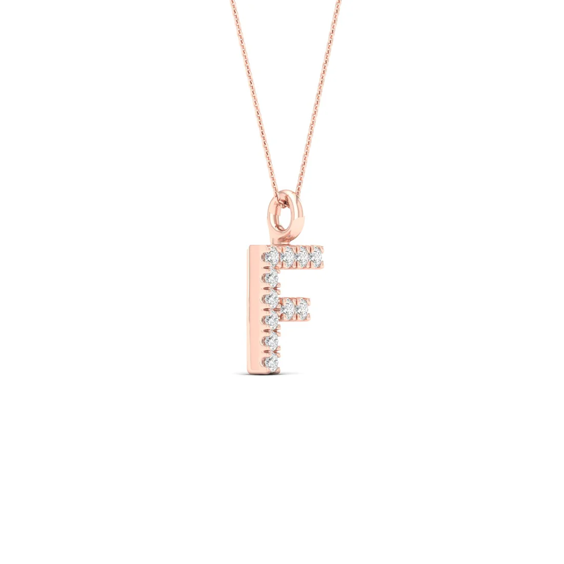 0.05 CTW Lab Grown Diamond F Letter Pendant