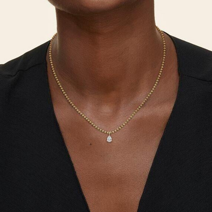 2/5 CTW Lab Grown Diamond Pear Solitaire Pendant