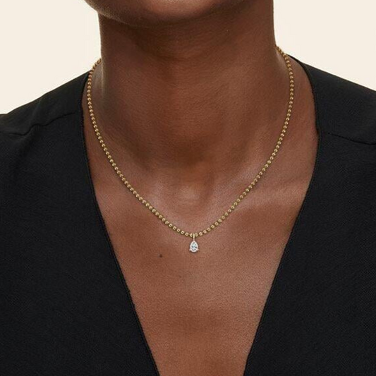 2/5 CTW Lab Grown Diamond Pear Solitaire Pendant