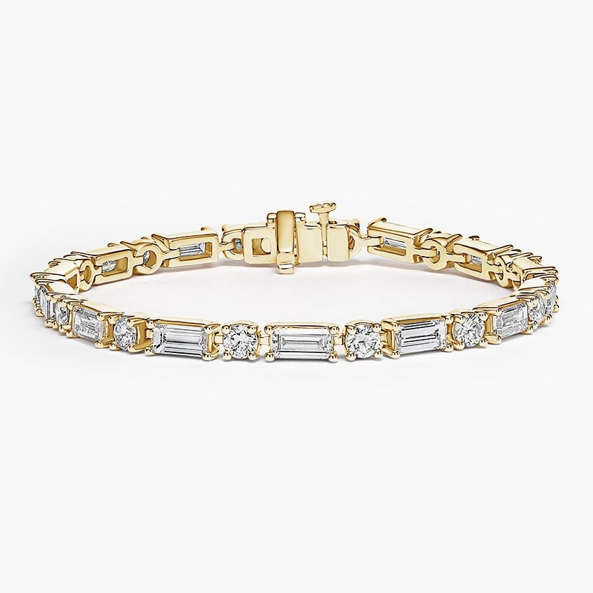 7CTW 7 inch Baguette and Round Lab Grown Diamond Tennis Bracelet