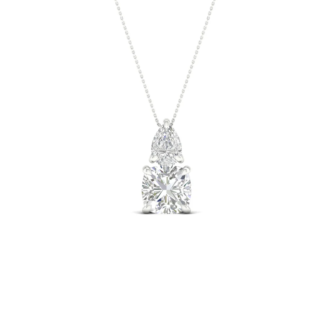 1 CTW Lab Grown Diamond Pear Cushion Cut Pendant