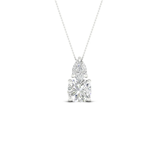 1 CTW Lab Grown Diamond Pear Cushion Cut Pendant