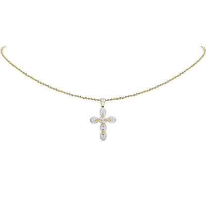 1.7 Inch Lab Grown Diamond Mariner Link Cross Pendant