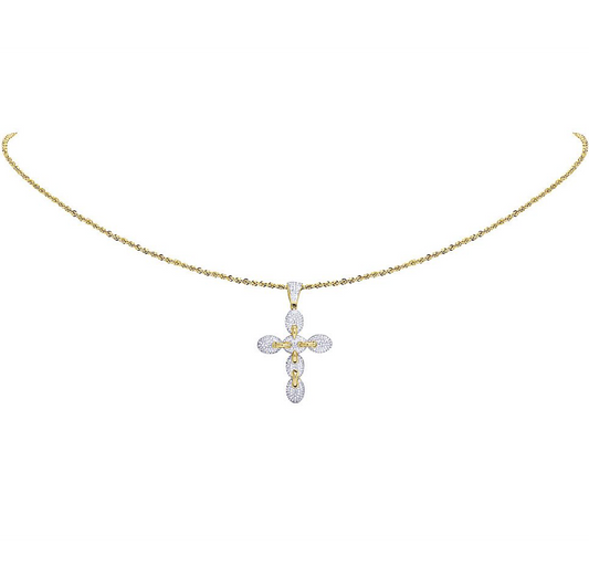 1.7 Inch Lab Grown Diamond Mariner Link Cross Pendant