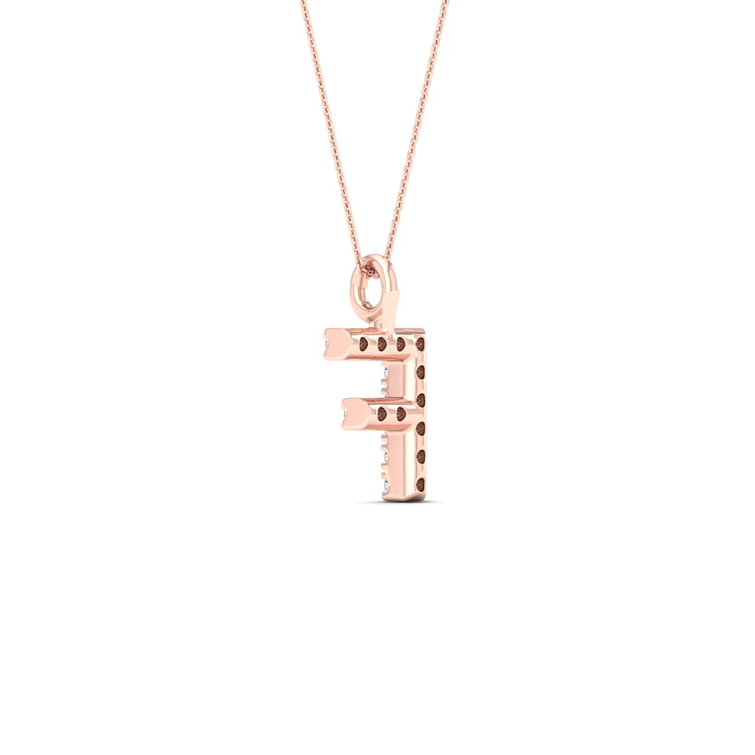 0.05 CTW Lab Grown Diamond F Letter Pendant