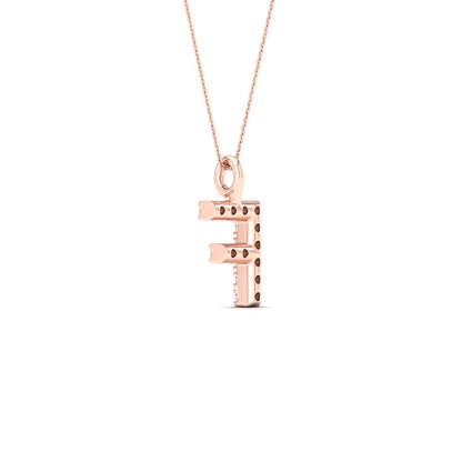 0.05 CTW Lab Grown Diamond F Letter Pendant