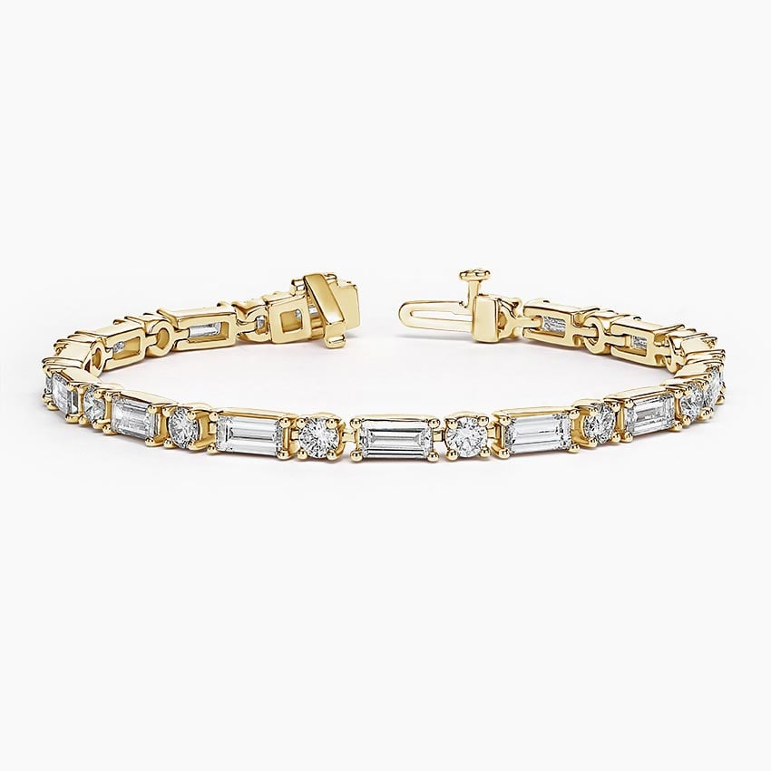 7CTW 7 inch Baguette and Round Lab Grown Diamond Tennis Bracelet