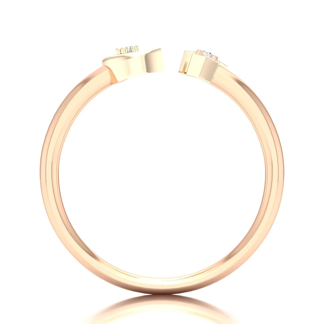 0.02Ctw Lab Grown Diamond Star and Moon Fashion Wedding Band