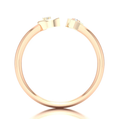 0.02Ctw Lab Grown Diamond Star and Moon Fashion Wedding Band