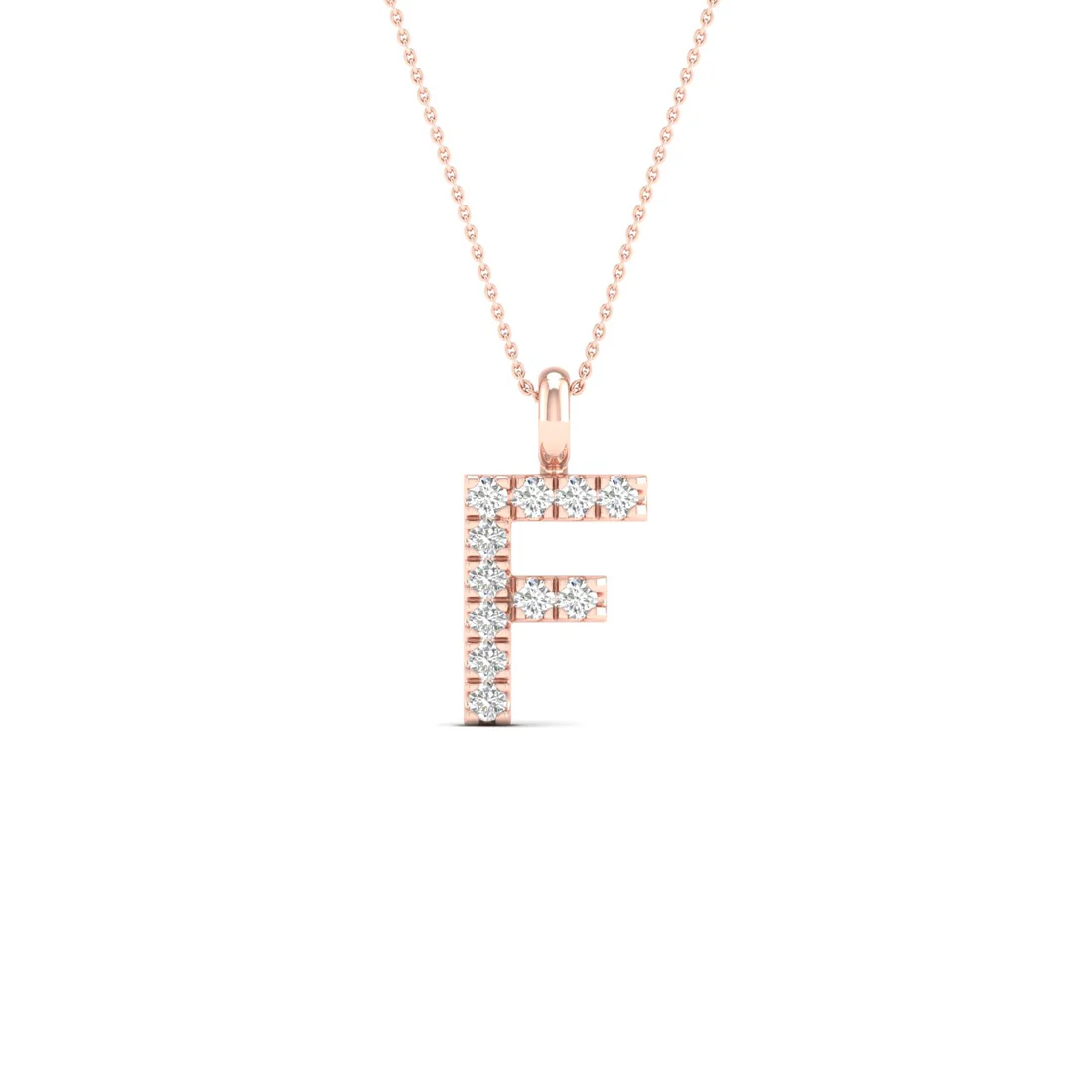 0.05 CTW Lab Grown Diamond F Letter Pendant
