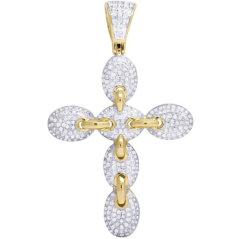 1.7 Inch Lab Grown Diamond Mariner Link Cross Pendant