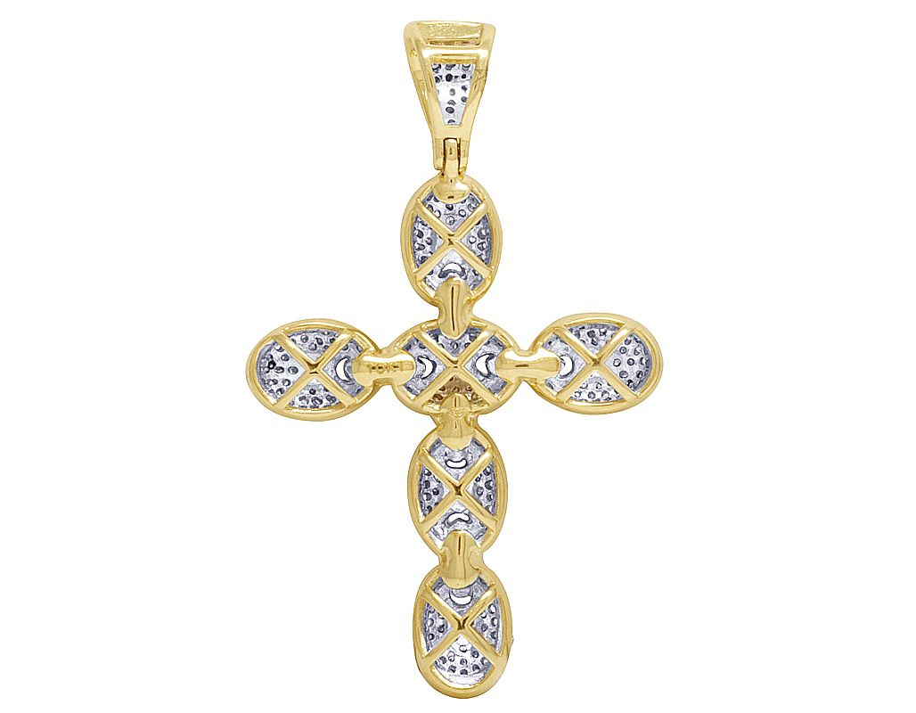 1.7 Inch Lab Grown Diamond Mariner Link Cross Pendant