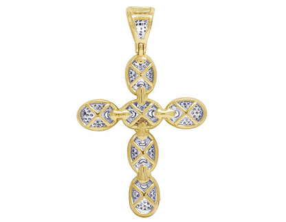 1.7 Inch Lab Grown Diamond Mariner Link Cross Pendant