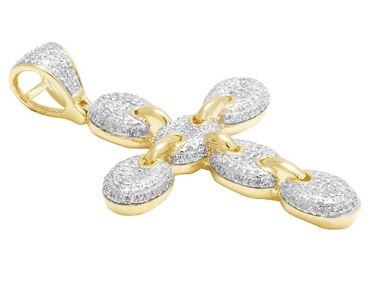 1.7 Inch Lab Grown Diamond Mariner Link Cross Pendant
