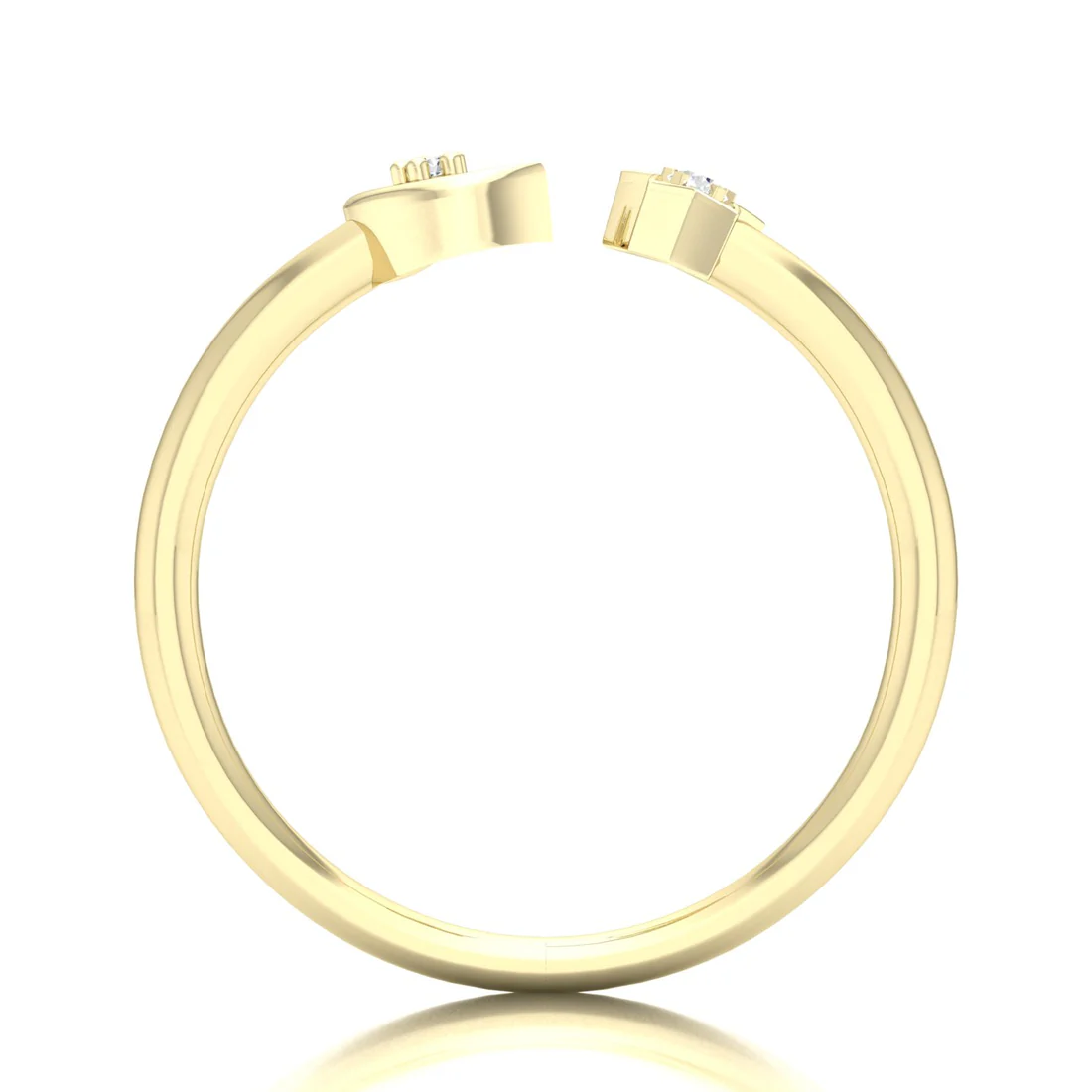 0.02Ctw Lab Grown Diamond Star and Moon Fashion Wedding Band