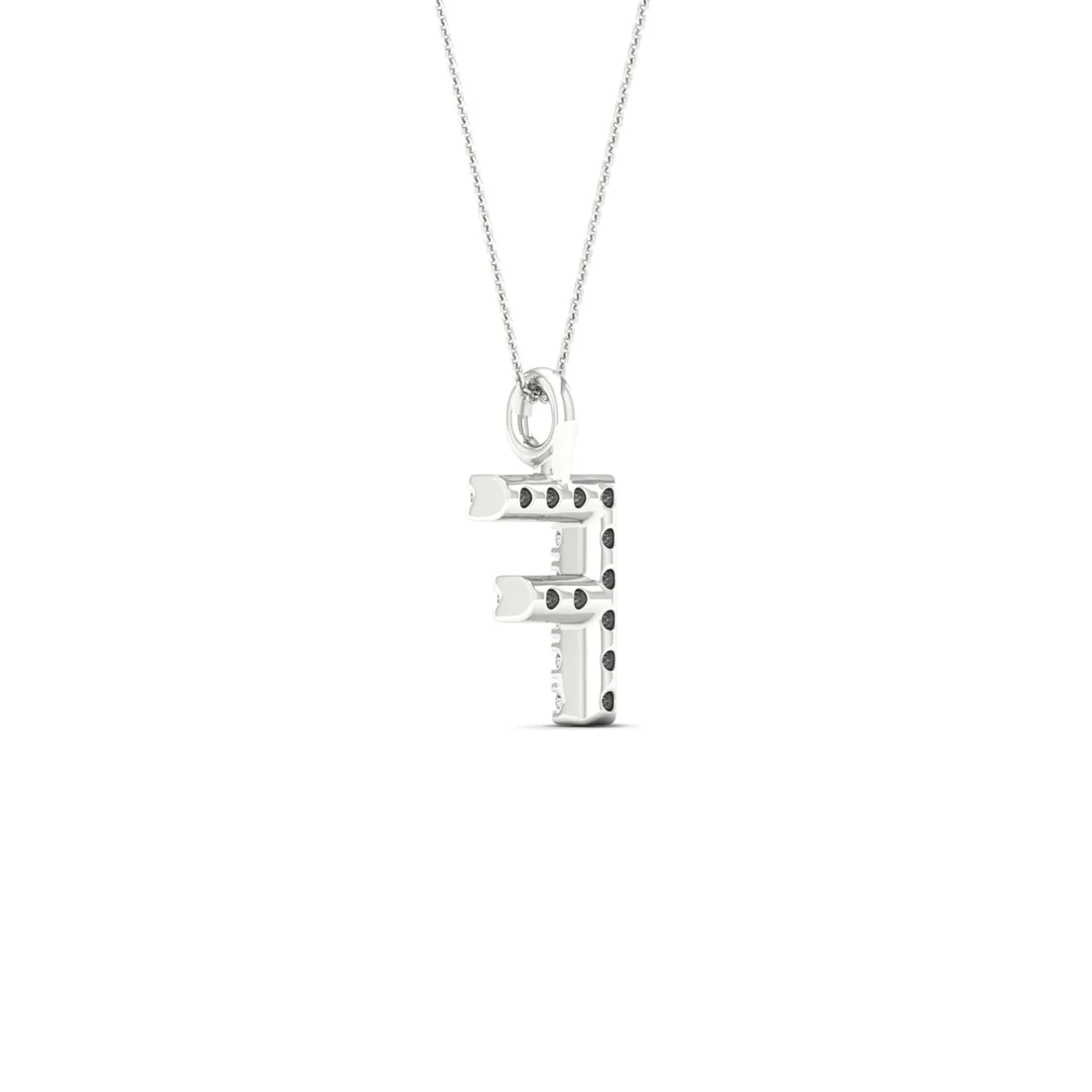 0.05 CTW Lab Grown Diamond F Letter Pendant