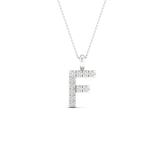 0.05 CTW Lab Grown Diamond F Letter Pendant