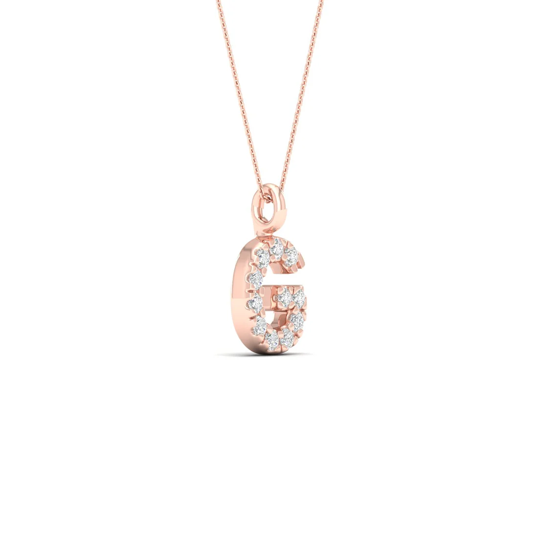 0.065 CTW Lab Grown Diamond G Letter Pendant