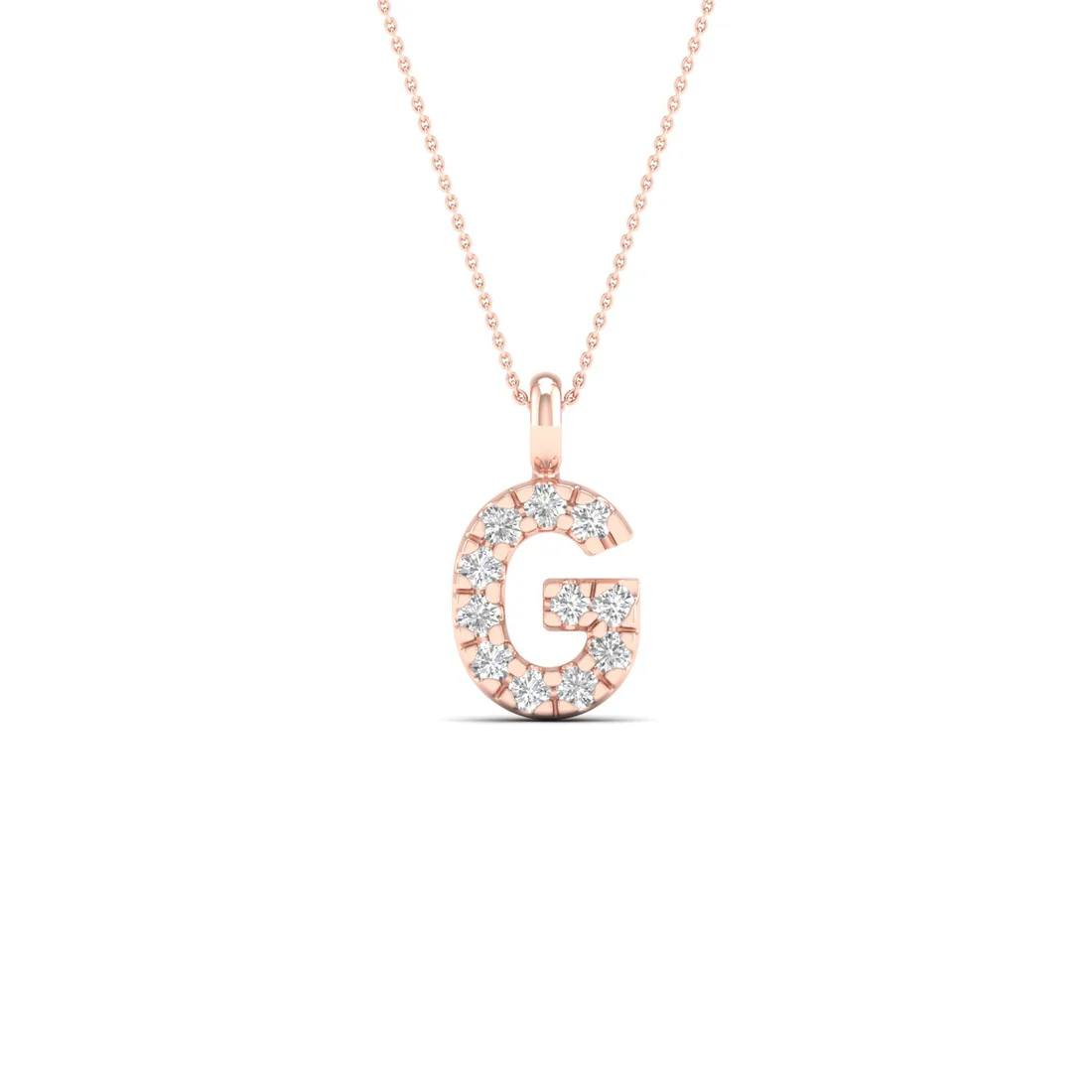 0.065 CTW Lab Grown Diamond G Letter Pendant