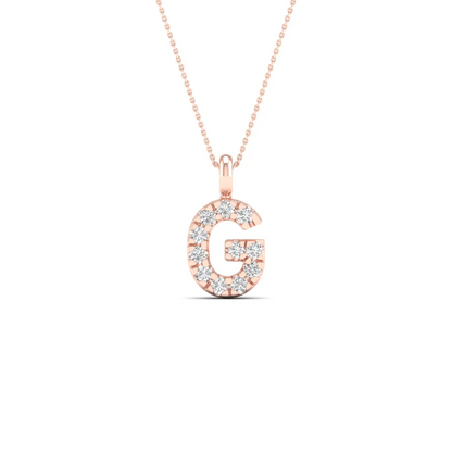 0.065 CTW Lab Grown Diamond G Letter Pendant