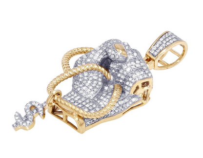 2 Inch Lab Grown Diamond 10K Gold BLM Fist Pendant
