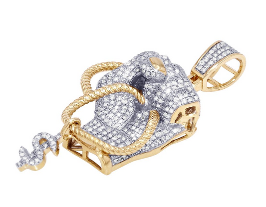 2 Inch Lab Grown Diamond 10K Gold BLM Fist Pendant