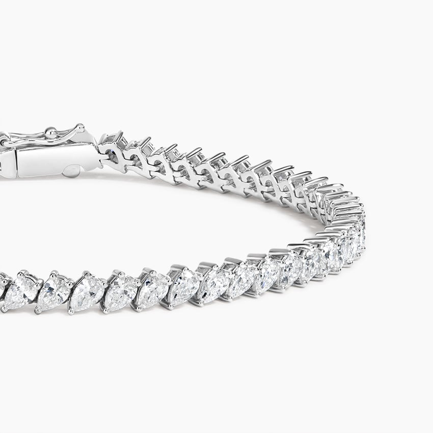 6CTW 7 inch Pear Lab Grown Diamond Tennis Bracelet