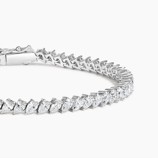 6CTW 7 inch Pear Lab Grown Diamond Tennis Bracelet