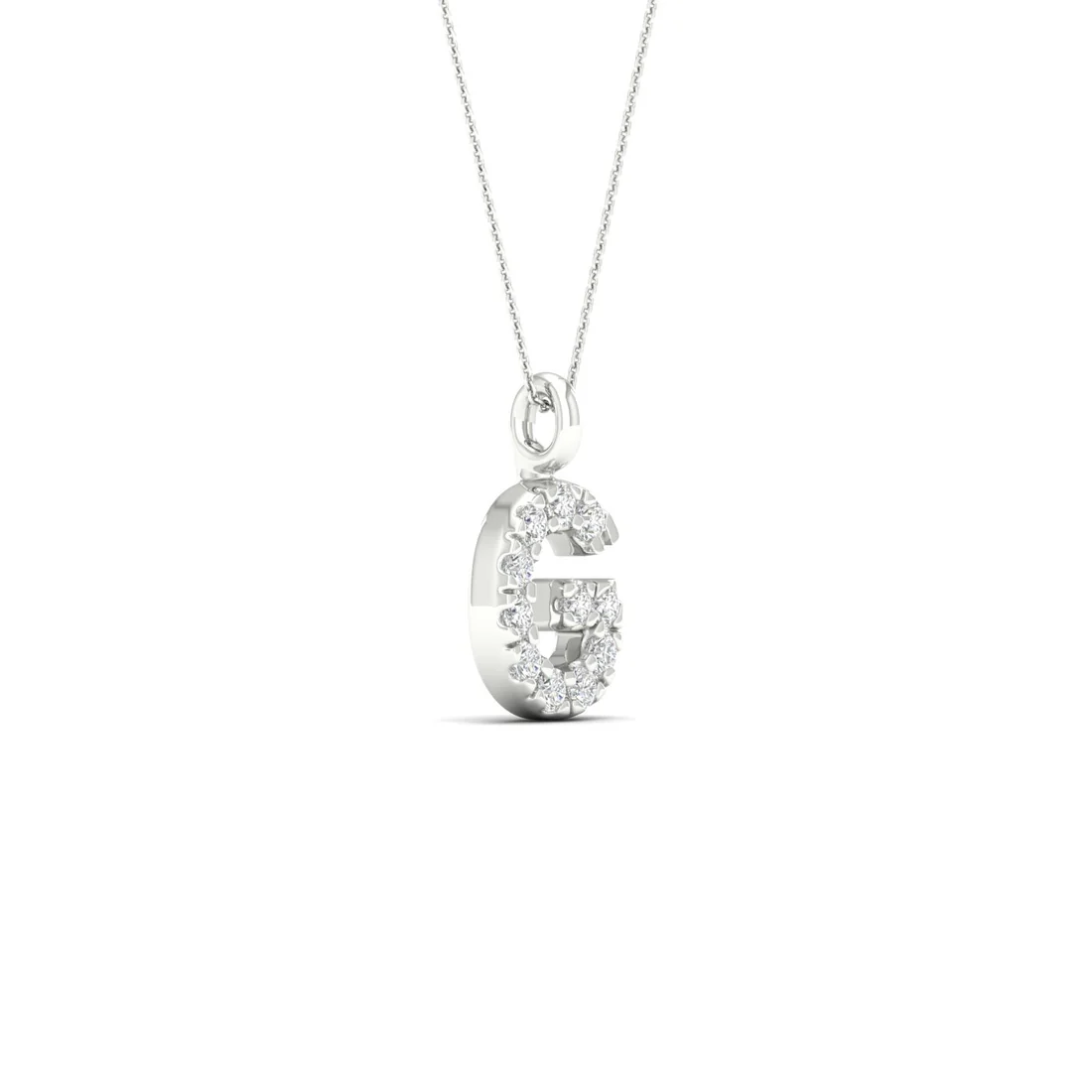 0.065 CTW Lab Grown Diamond G Letter Pendant