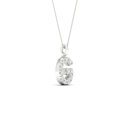 0.065 CTW Lab Grown Diamond G Letter Pendant