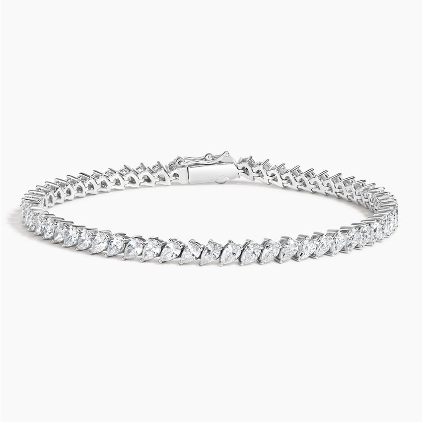 6CTW 7 inch Pear Lab Grown Diamond Tennis Bracelet