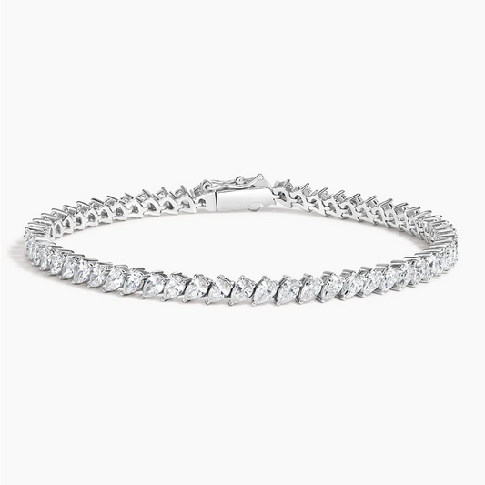 6CTW 7 inch Pear Lab Grown Diamond Tennis Bracelet