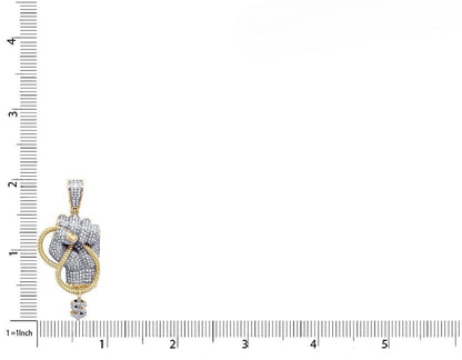 2 Inch Lab Grown Diamond 10K Gold BLM Fist Pendant