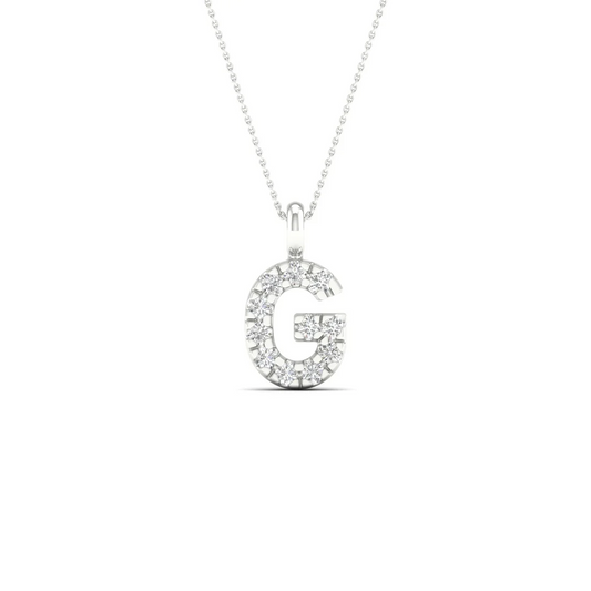0.065 CTW Lab Grown Diamond G Letter Pendant