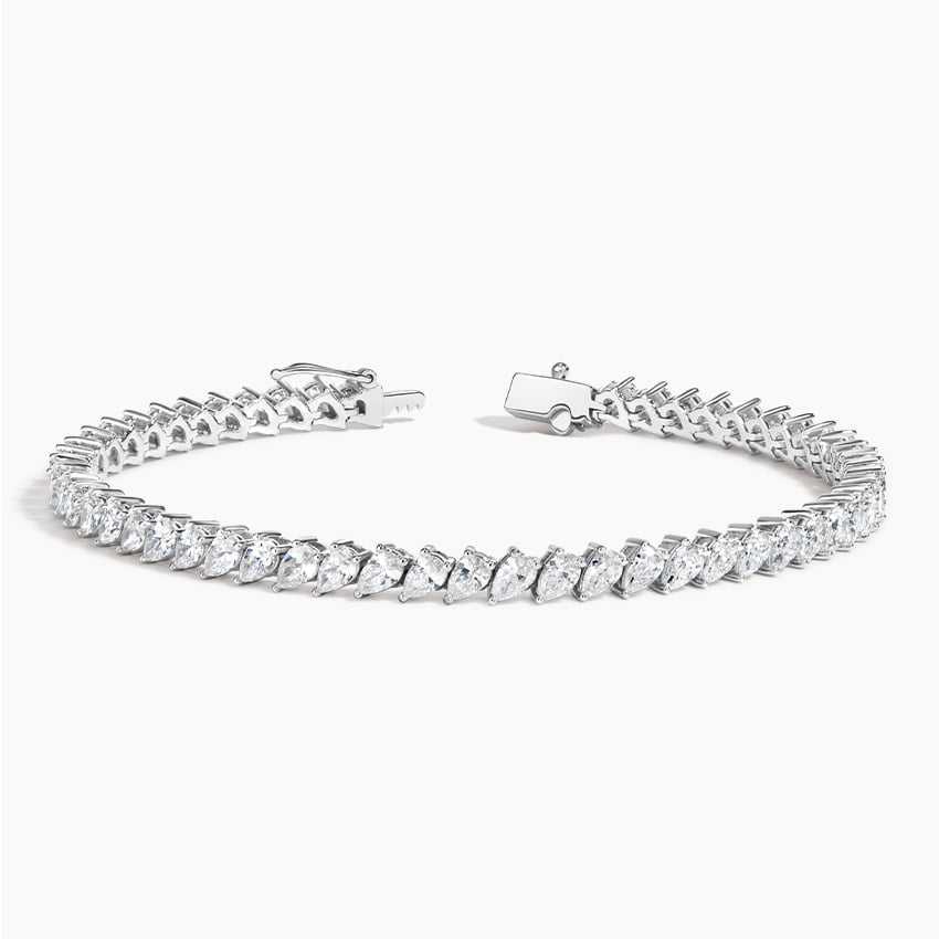 6CTW 7 inch Pear Lab Grown Diamond Tennis Bracelet
