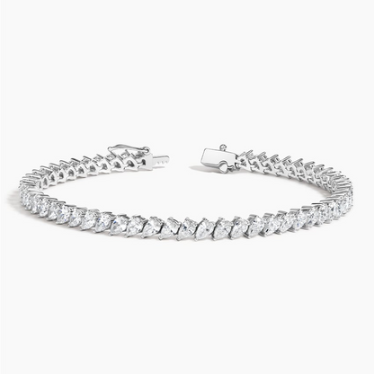 6CTW 7 inch Pear Lab Grown Diamond Tennis Bracelet