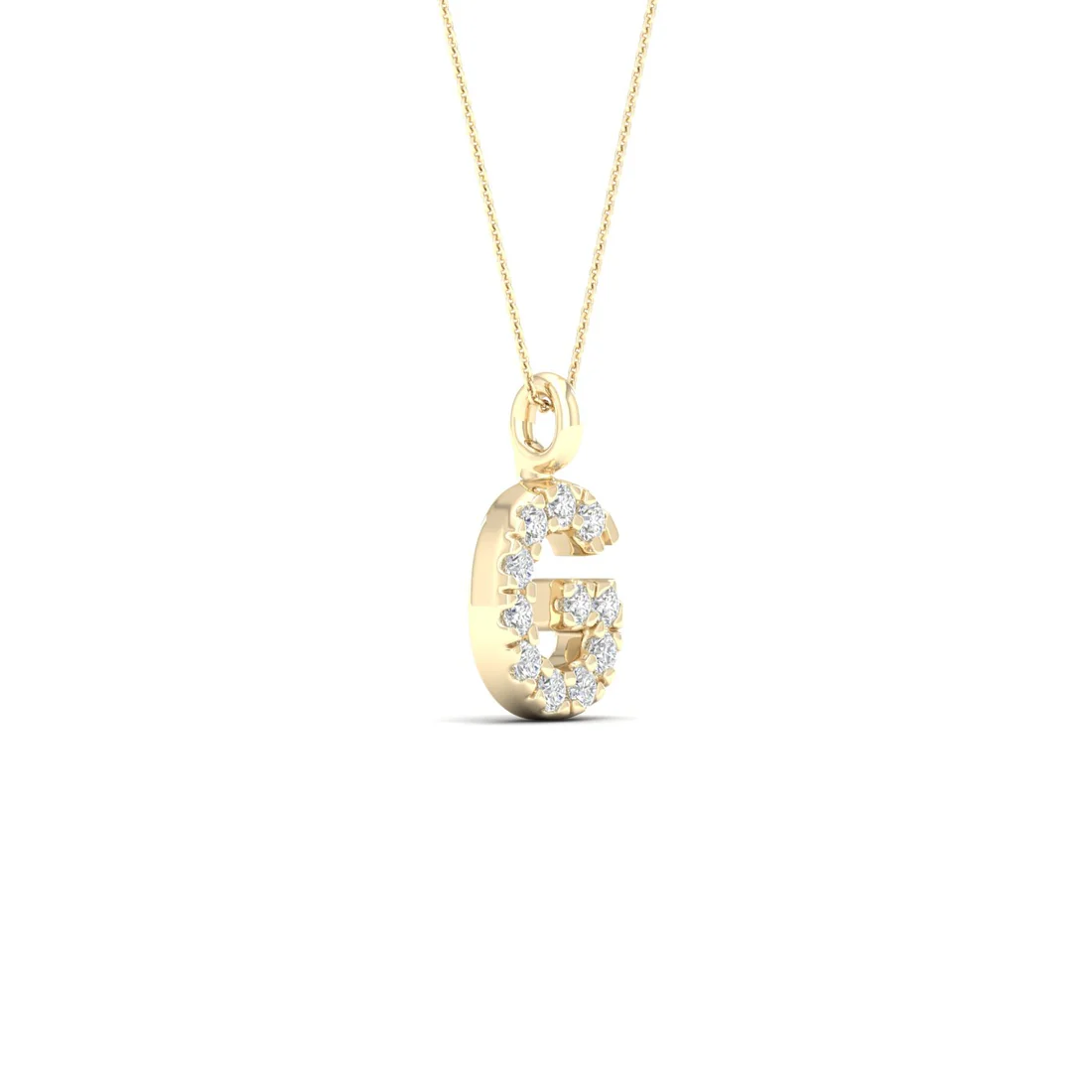 0.065 CTW Lab Grown Diamond G Letter Pendant