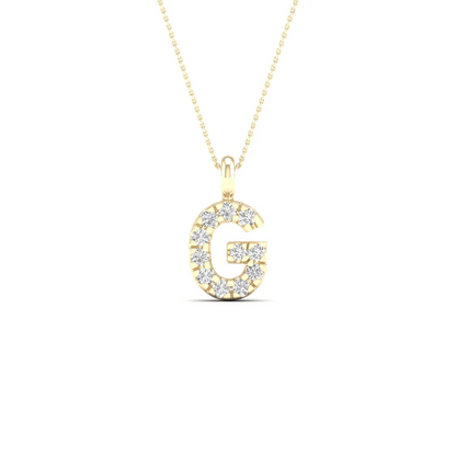0.065 CTW Lab Grown Diamond G Letter Pendant
