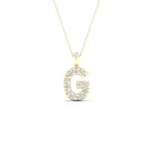 0.065 CTW Lab Grown Diamond G Letter Pendant