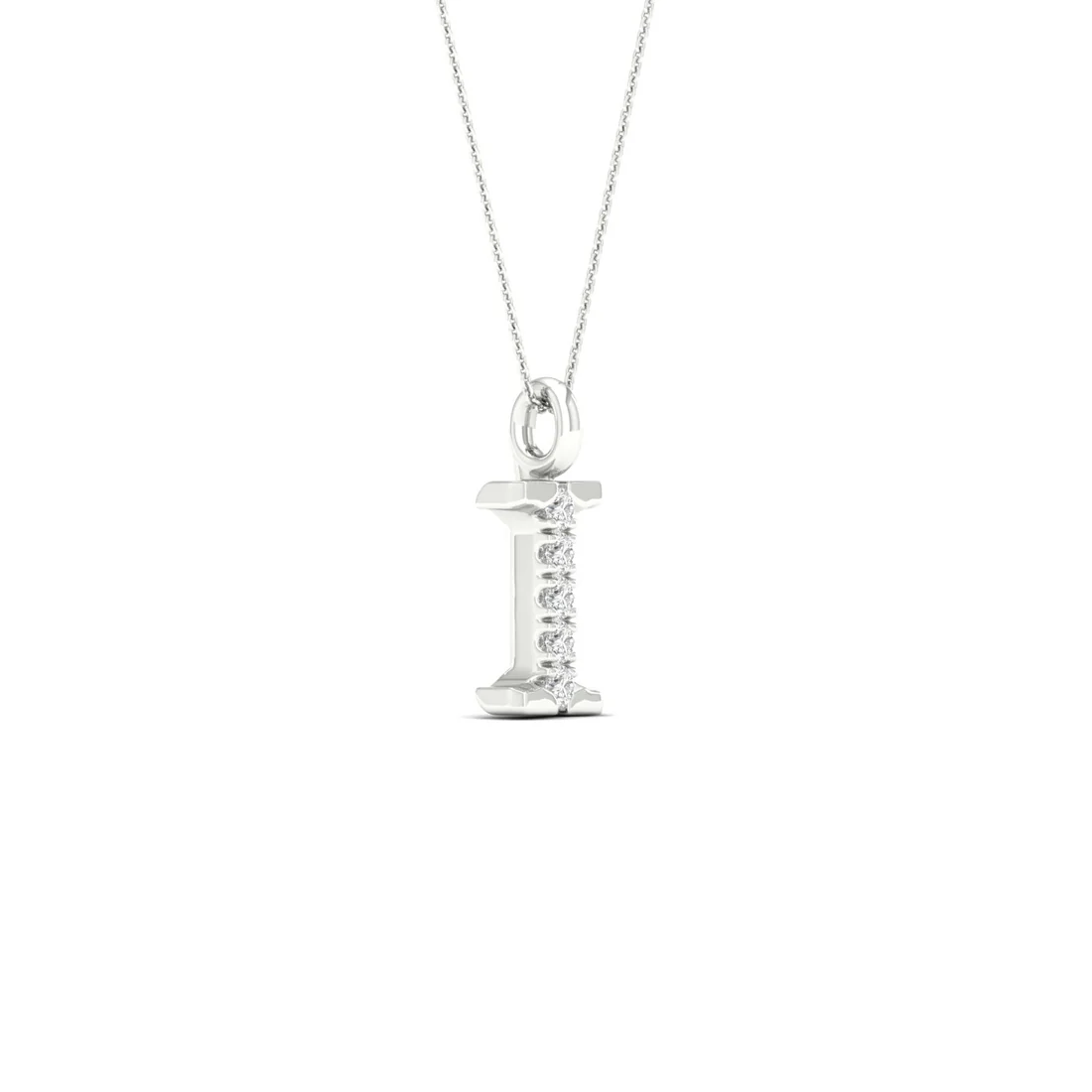 0.02 CTW Lab Grown Diamond I Letter Pendant