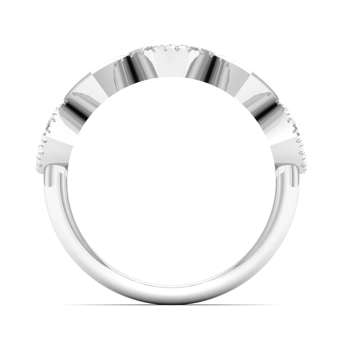 0.20Ctw Lab Grown Diamond Heart Fashion Stackable Wedding Band