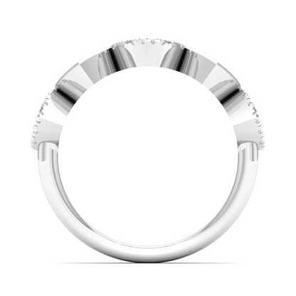 0.20Ctw Lab Grown Diamond Heart Fashion Stackable Wedding Band