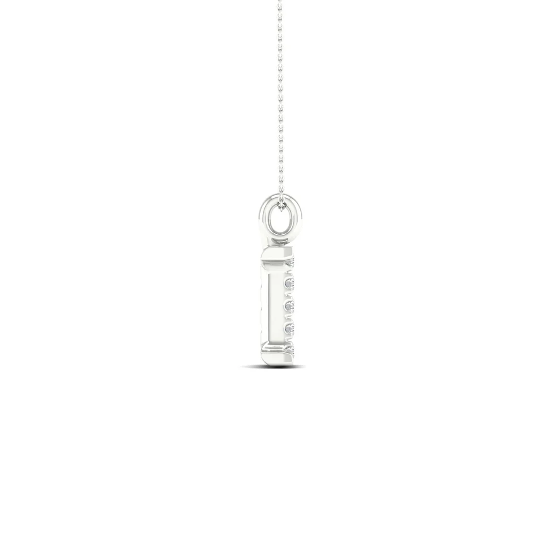 0.02 CTW Lab Grown Diamond I Letter Pendant