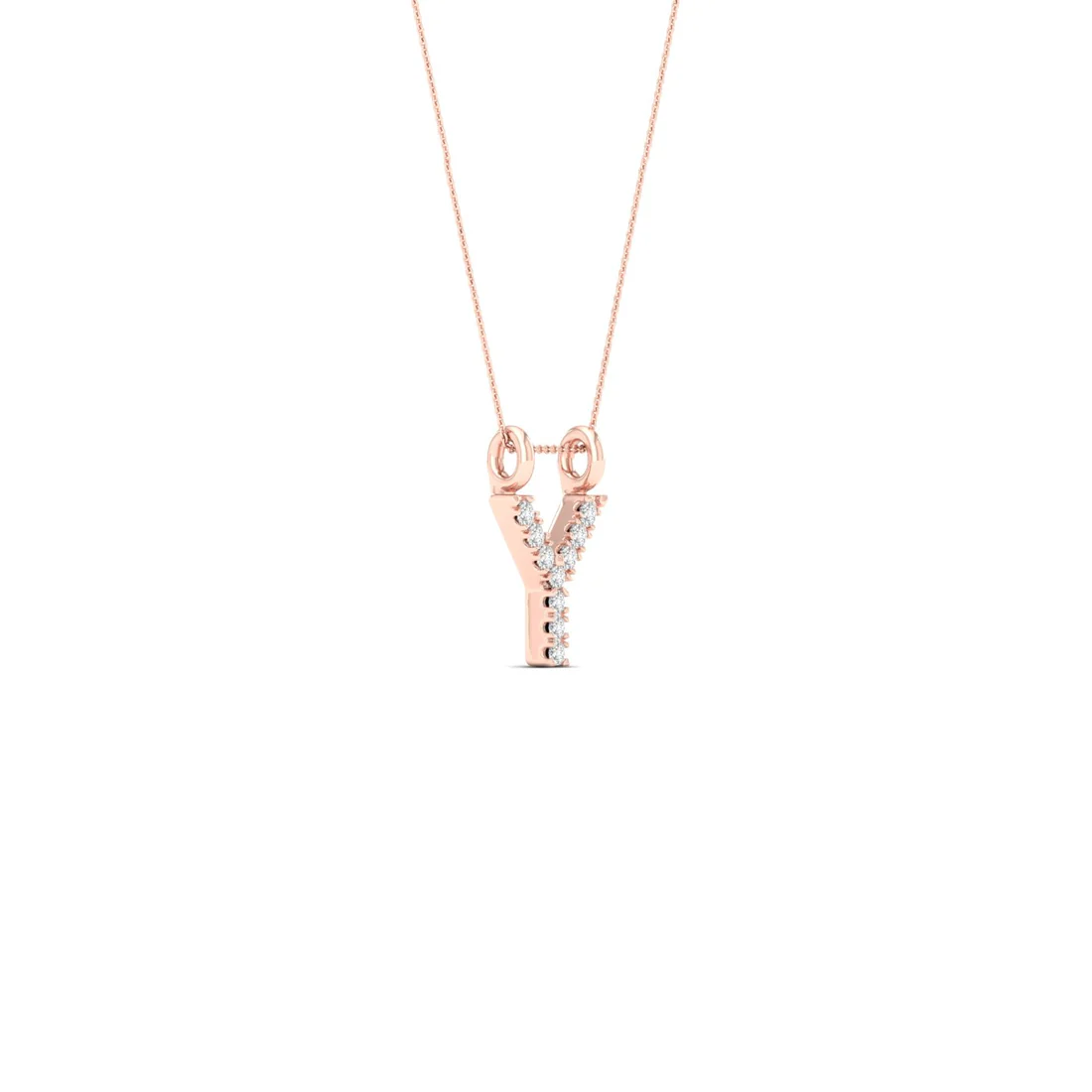 0.05 CTW Lab Grown Diamond Y Letter Pendant