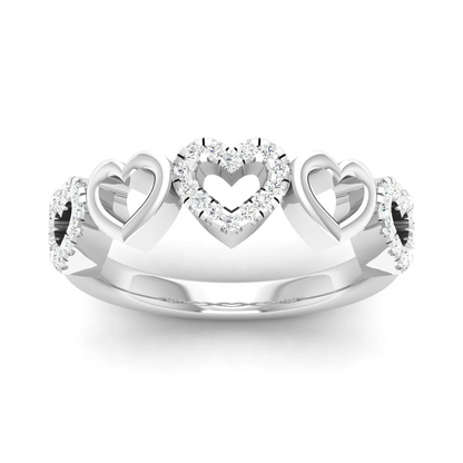 0.20Ctw Lab Grown Diamond Heart Fashion Stackable Wedding Band